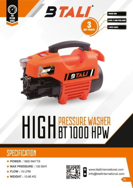 Btali BT 1000 High Pressure Washer (HPW) - Image 2