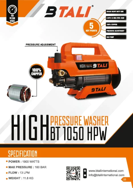 Btali BT 1050 High Pressure Washer (HPW) - Image 2