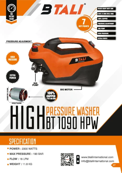 Btali BT 1090 High Pressure Washer (HPW) - Image 2