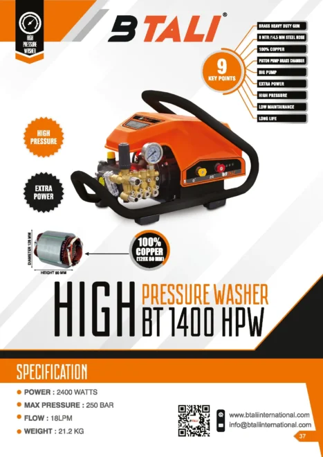 Btali BT 1400 High Pressure Washer (HPW) - Image 2