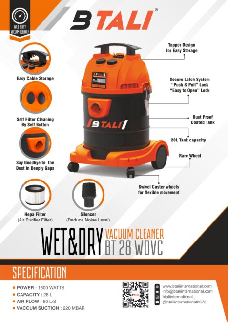 Btali BT 28 Wet & Dry Vacuum Cleaner (WDVC) - Image 2