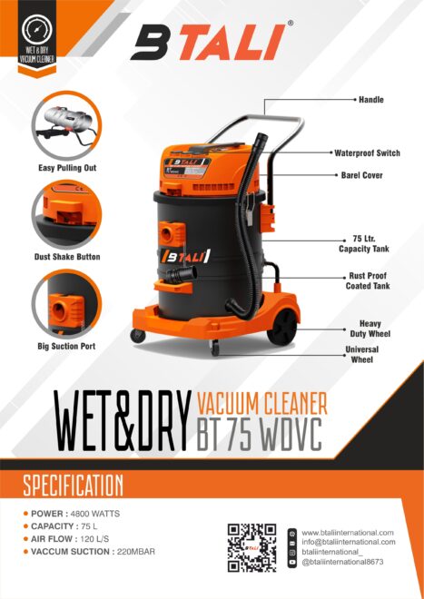 Btali BT 75 Wet & Dry Vacuum Cleaner (WDVC) - Image 2