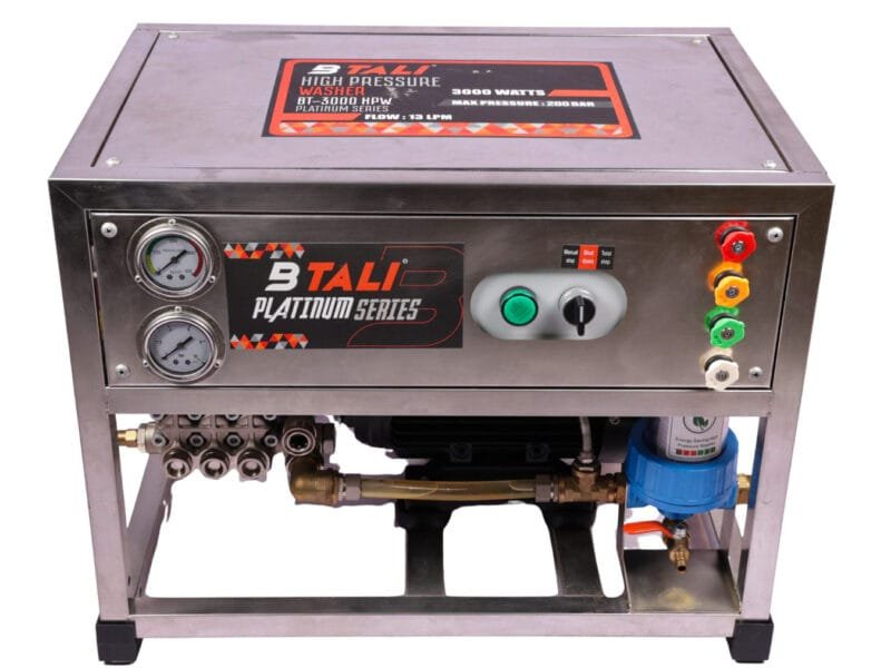 A high pressure washer being used for a professional car wash in India to ensure a clean surface with Btali International.