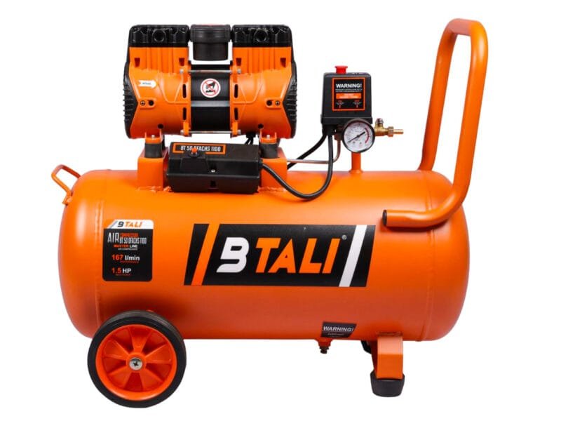 Btali BT 50 1.5 HP oil free air compressor 50L heavy duty dental compressor for clean high pressure air supply.