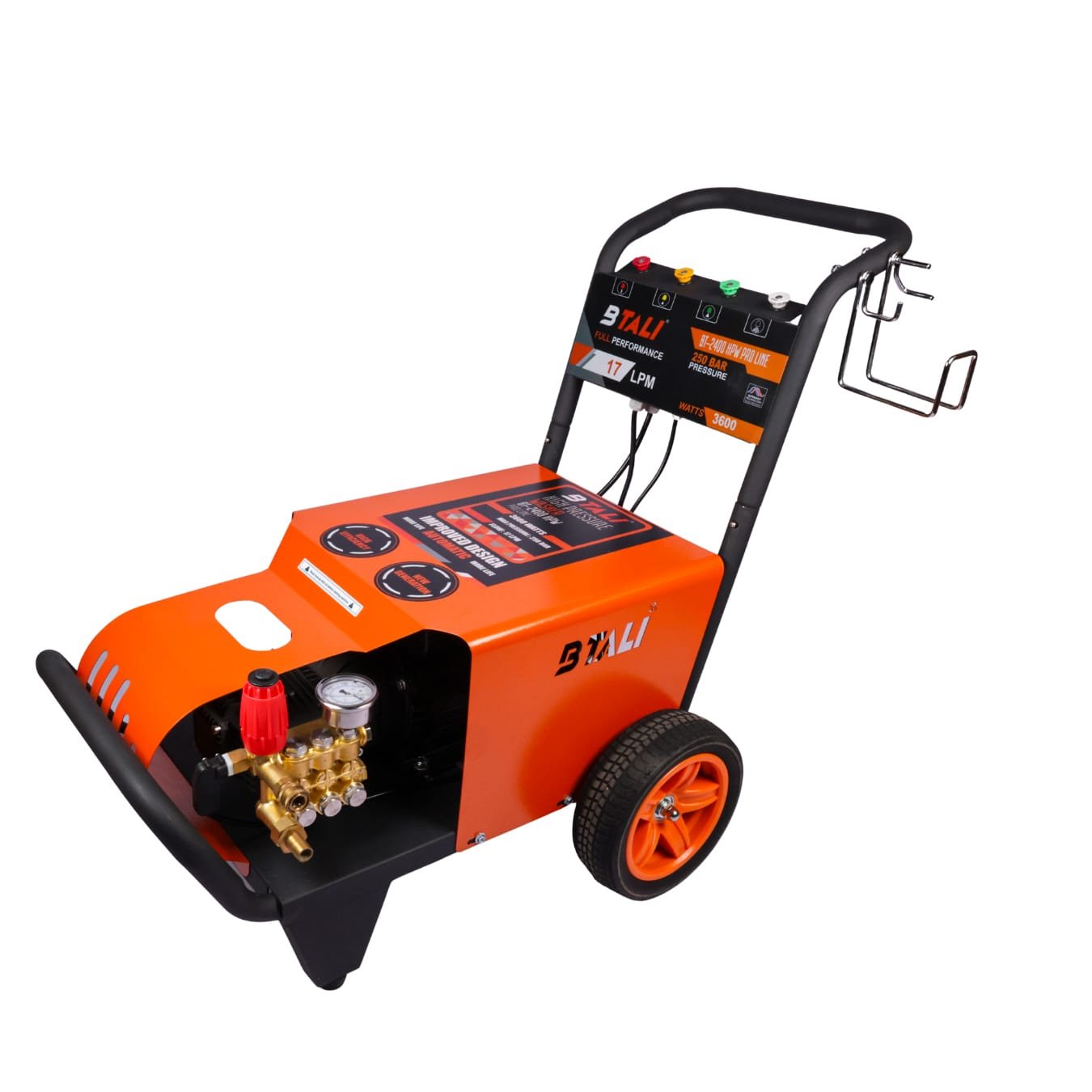 A professional portable high pressure washer being used for car detailing in India, featuring the Btali high pressure cleaner.
